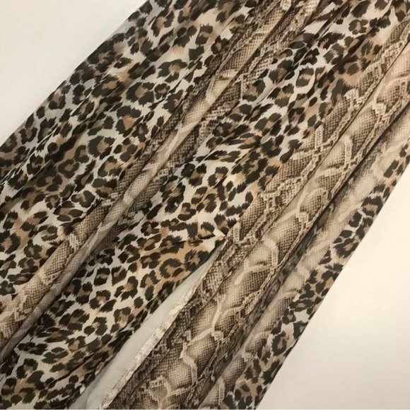 SOIÉBLU Leopard and Snake Print Off Shoulder Maxi Dress Size Small - Picture 3 of 8